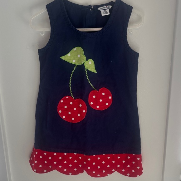 Hartstrings Navy Dress with Cherry Design size 3t - Picture 1 of 3